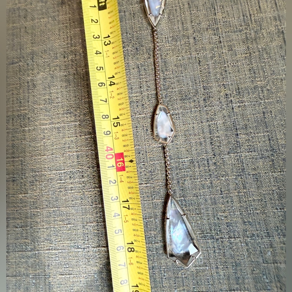 Kendra Scott Charlotte 14k Gold Plated Ivory Mother of Pearl Drop Necklace - Picture 11 of 12
